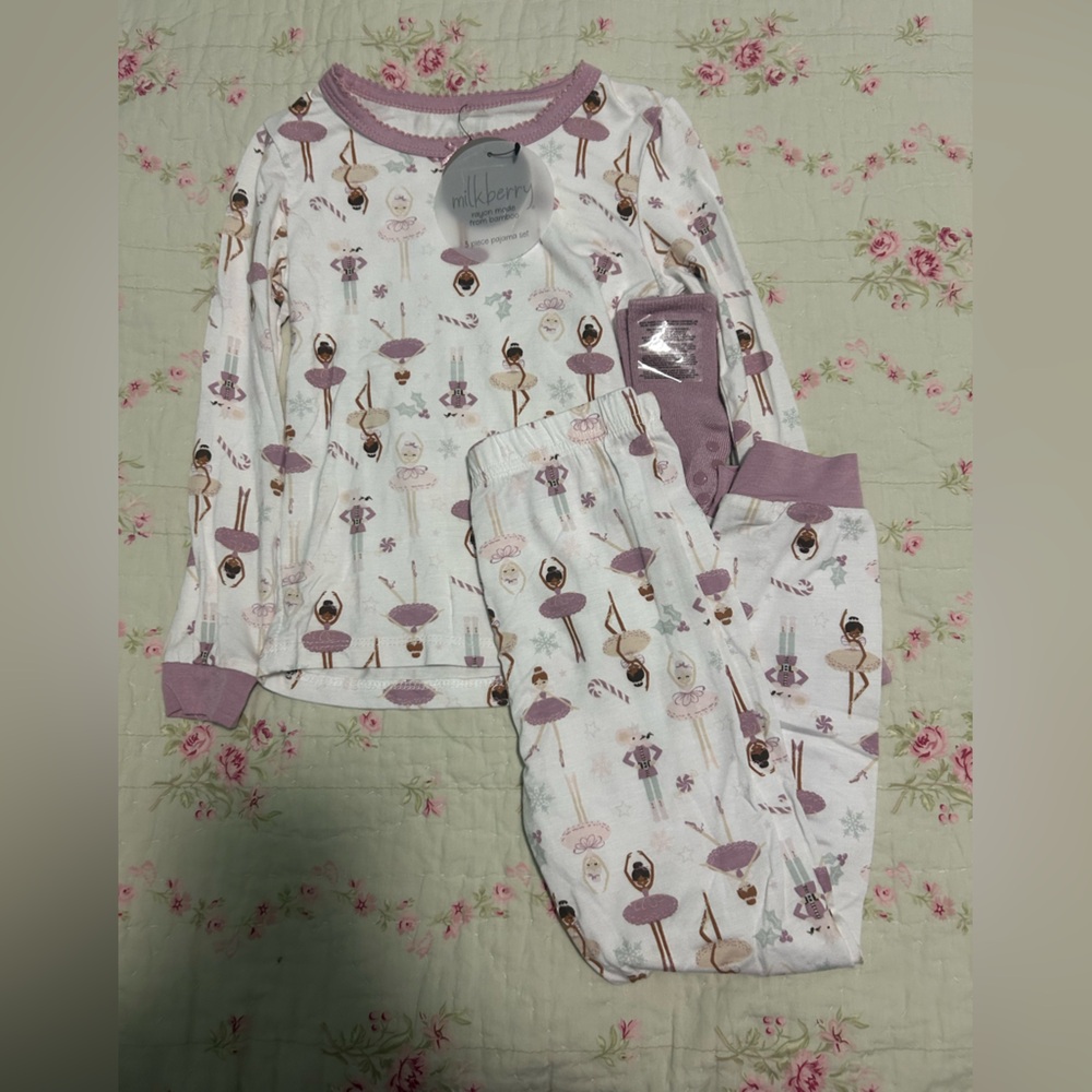 NWT MilkBerry Ballerina Pajamas Size 4